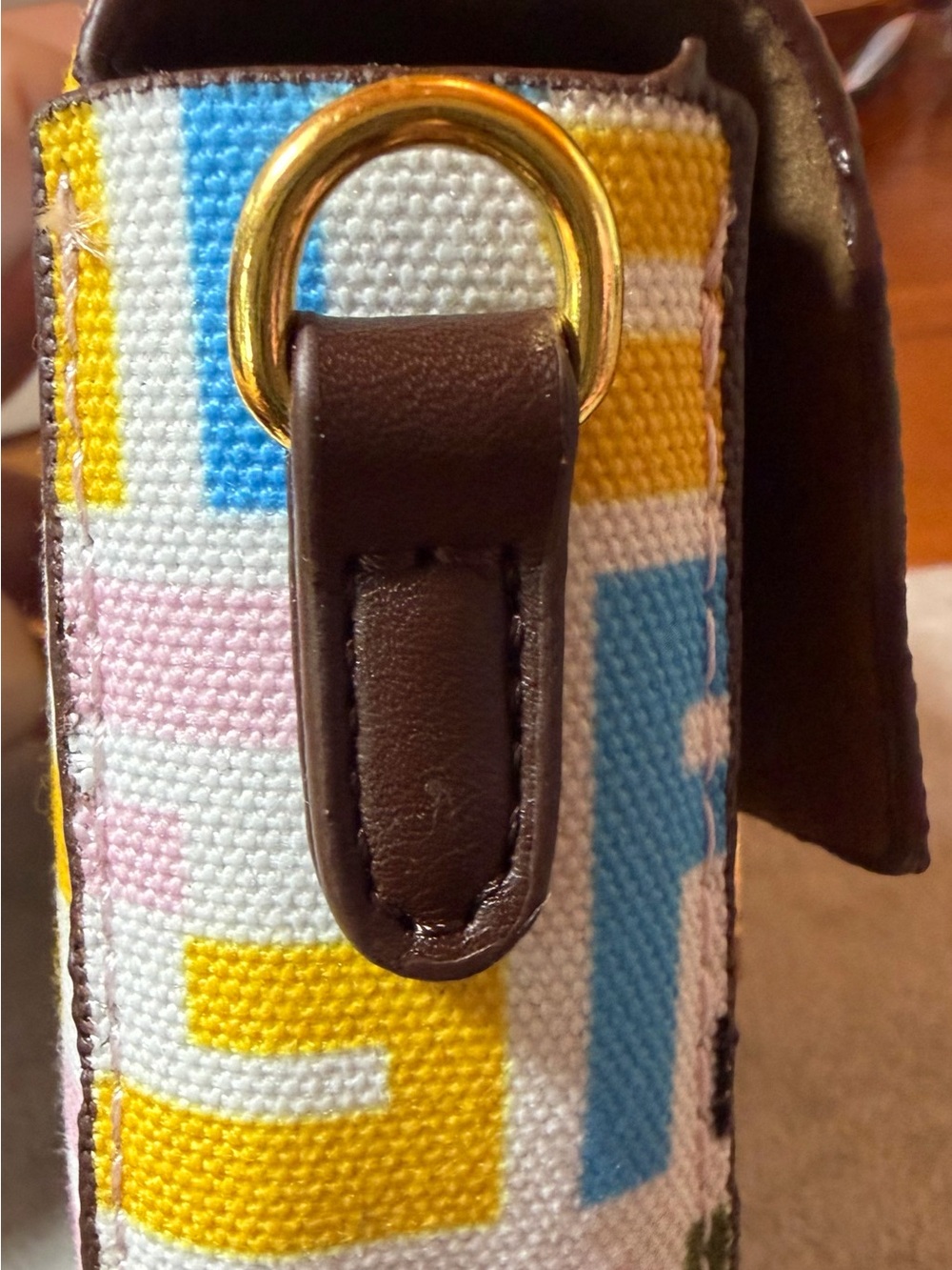 Fendace Multicolor Versace/Fendi Logo Mini Bag with Gold Medusa Accent - Picture 12 of 14
